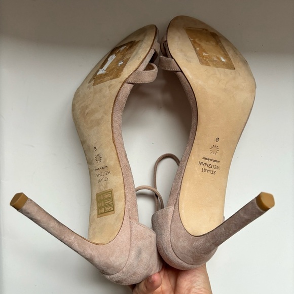 Stuart Weitzman Nunakedstraight Suede Sandal Sz 9 - Picture 8 of 9